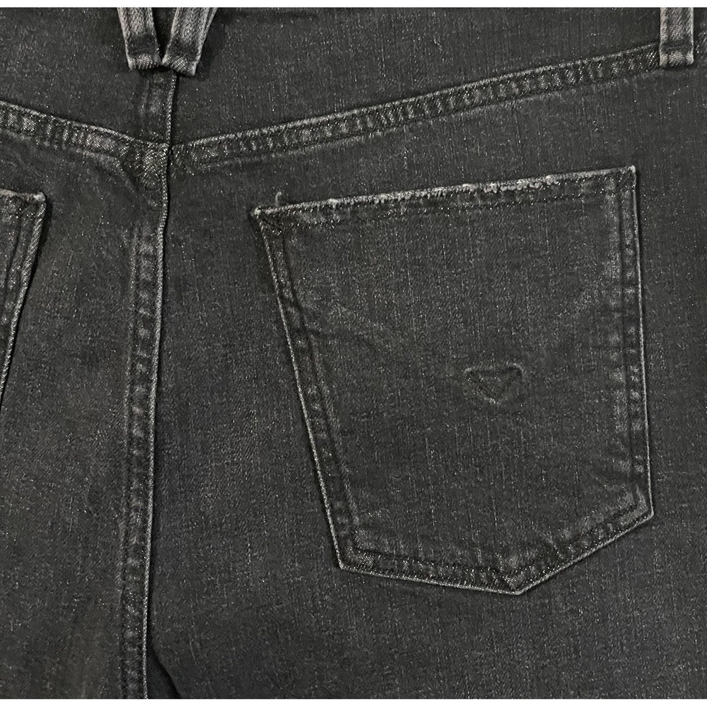 Hudson Jodie High Rise Cropped Flare Jeans Faded Noir Distressed Black Size 32 - Picture 5 of 7